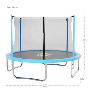 Foto 8 | Trampolin Brincolin 10ft 3m Red Seguridad Azul + Escalera Regalo Little Monkey