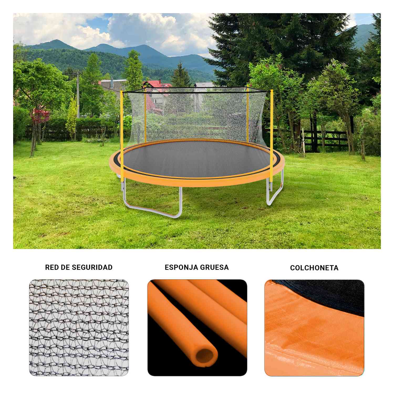 Foto 3 | Trampolin Brincolin 4.2m Reforzado Rudo Tumbling Red 14 Pies Little Monkey