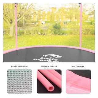 Foto 3 | Trampolin Brincolin 10ft 3m Red Seguridad Rosa + Escalera Regalo Little Monkey
