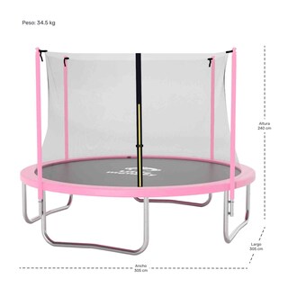 Foto 7 | Trampolin Brincolin 10ft 3m Red Seguridad Rosa + Escalera Regalo Little Monkey