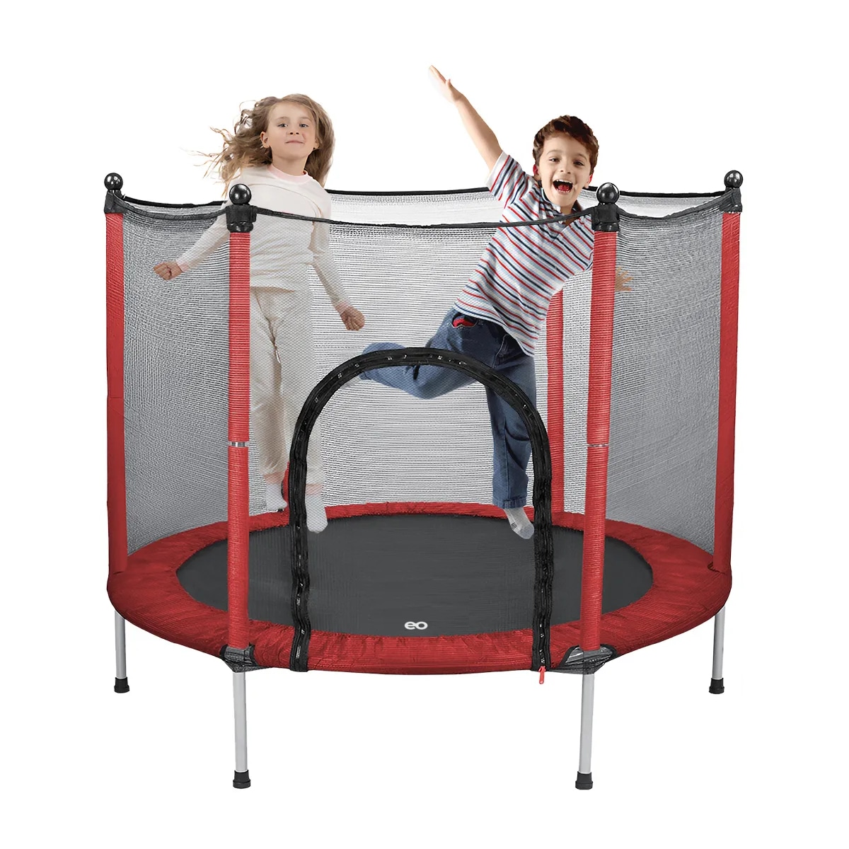 Trampolín, Brincolín Para Niños, Diámetro 140 Cm Alto 118 Cm Eo Safe Imports Esi-19245 Rojo