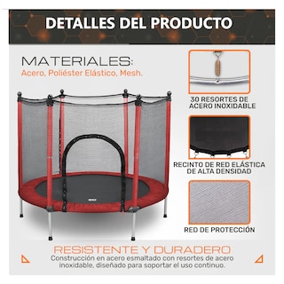Foto 2 | Trampolín, Brincolín Para Niños, Diámetro 140 Cm Alto 118 Cm Eo Safe Imports Esi-19245 Rojo