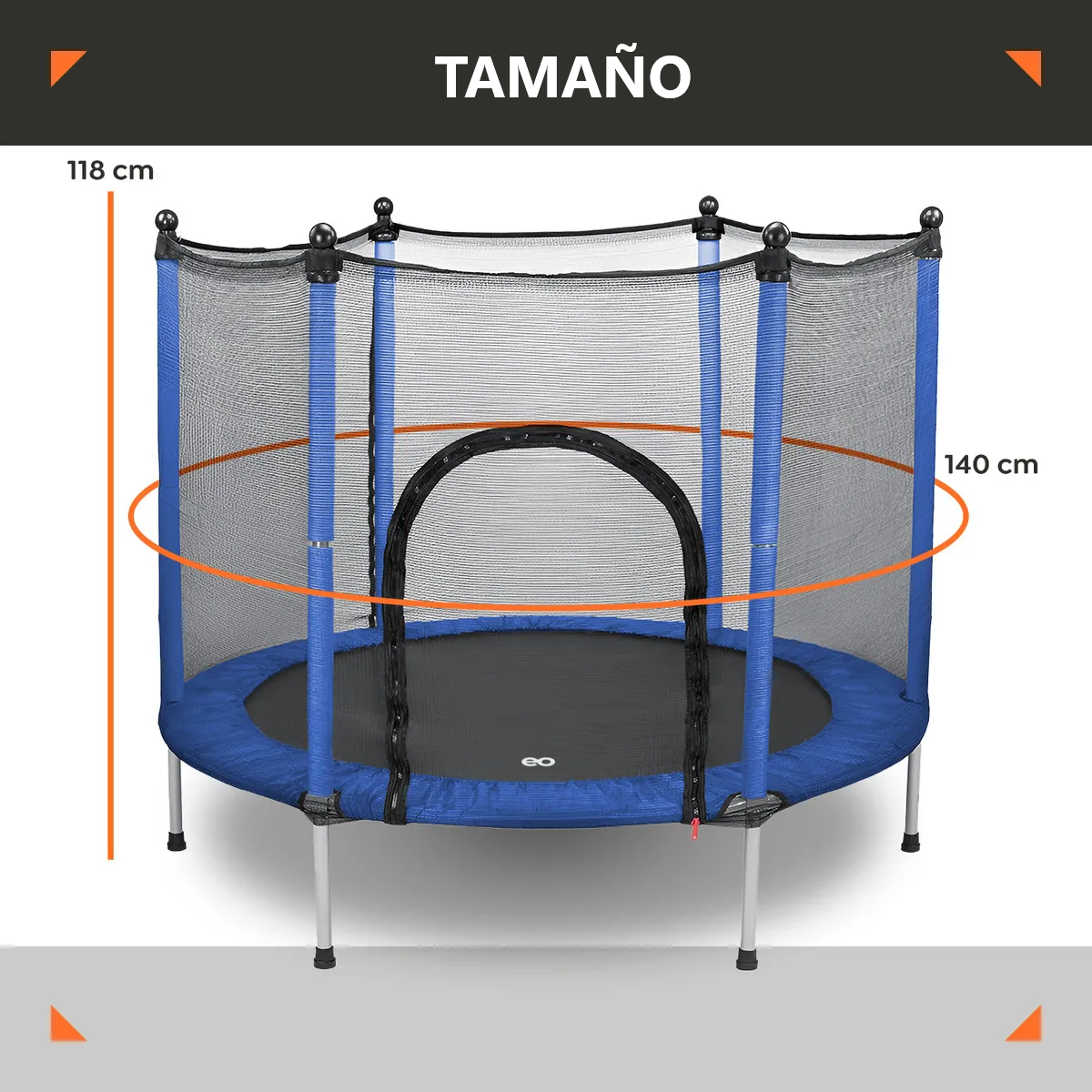 Foto 3 | Trampolín Brincolín Para Niños Acero Diámetro 140 Cm Alto 118 Cm Eo Safe Imports Esi-19243 Azul