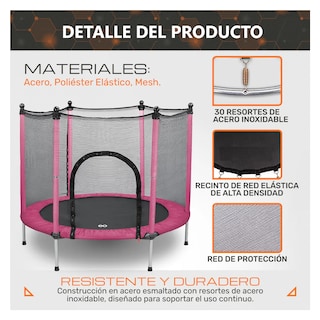 Foto 2 | Brincolín, Trampolín Infantil Estructura De Acero Eo Safe Imports Esi-19246 Rosa