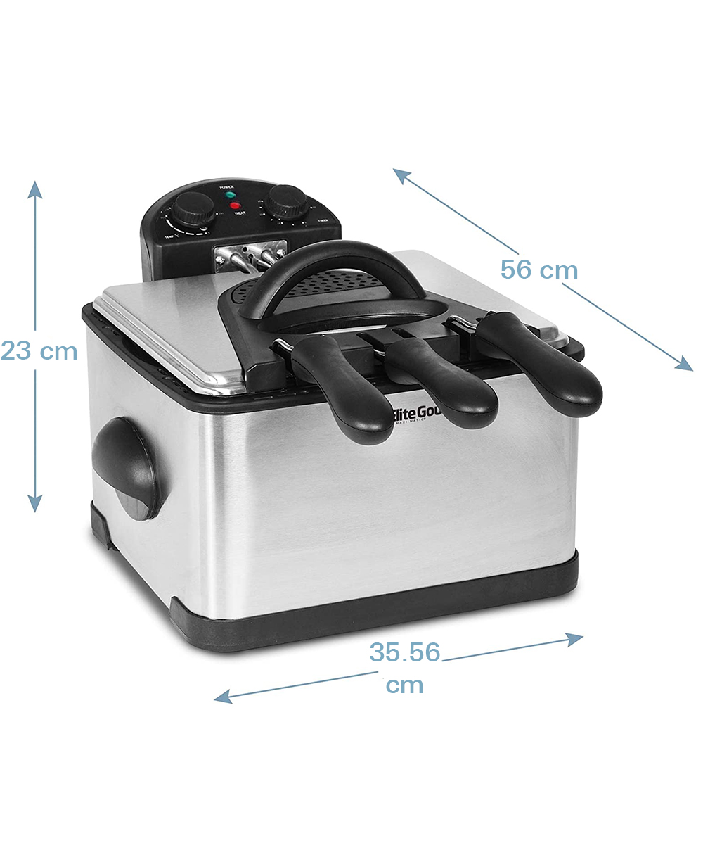 Foto 3 | Freidora de Aceite Elite Gourmet EDF-401T color Plata 3.8 Litros