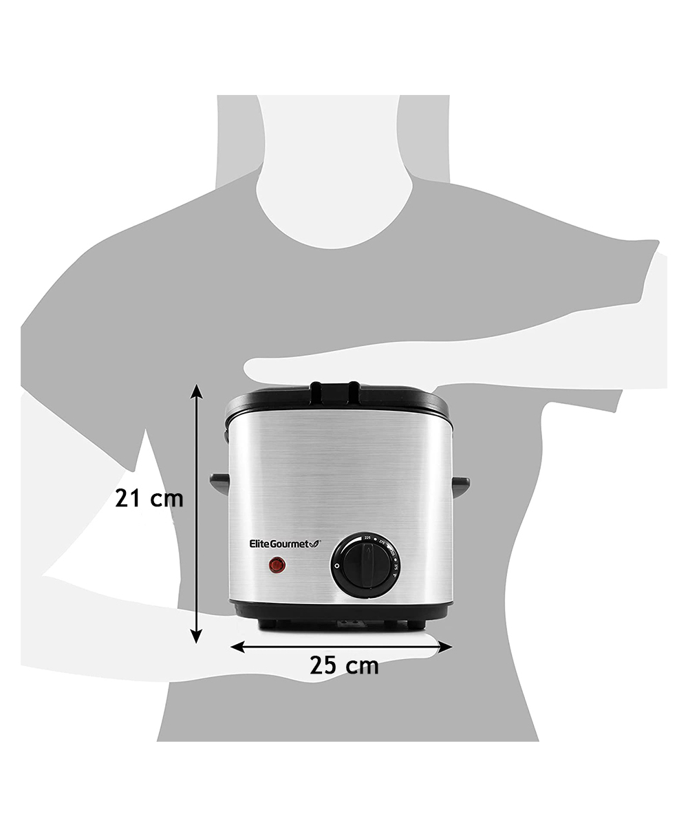 Foto 3 | Freidora Eléctrica De Aceite Elite Gourmet 1.41 Litros Acero Inox