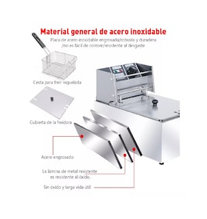 Foto 3 | Freidora de Aceite Eléctrica con Acero Inoxidable 6 Litros color Plata