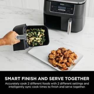 Foto 4 | Air Fryer Ninja Dz201 Foodi 6 En 1, 8 Litros Con Tecnología Dualzone, Color Gris Oscuro - Venta Internacional.
