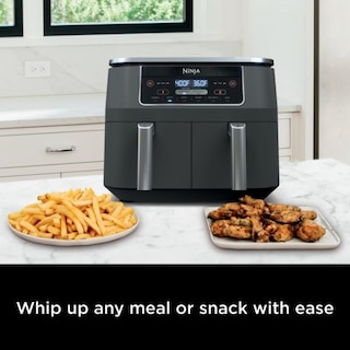 Foto 5 | Air Fryer Ninja Dz201 Foodi 6 En 1, 8 Litros Con Tecnología Dualzone, Color Gris Oscuro - Venta Internacional.