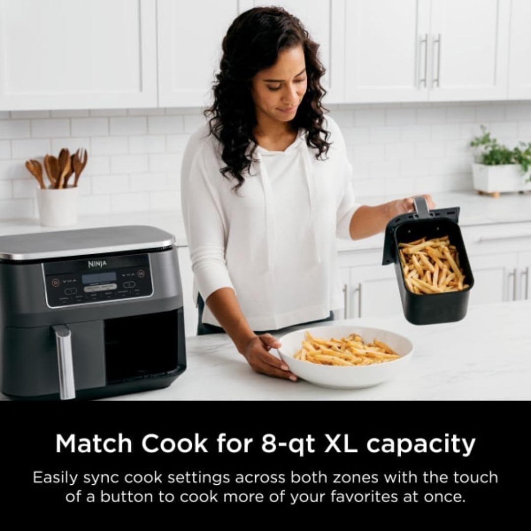 Foto 7 pulgar | Air Fryer Ninja Dz201 Foodi 6 En 1, 8 Litros Con Tecnología Dualzone, Color Gris Oscuro - Venta Internacional.