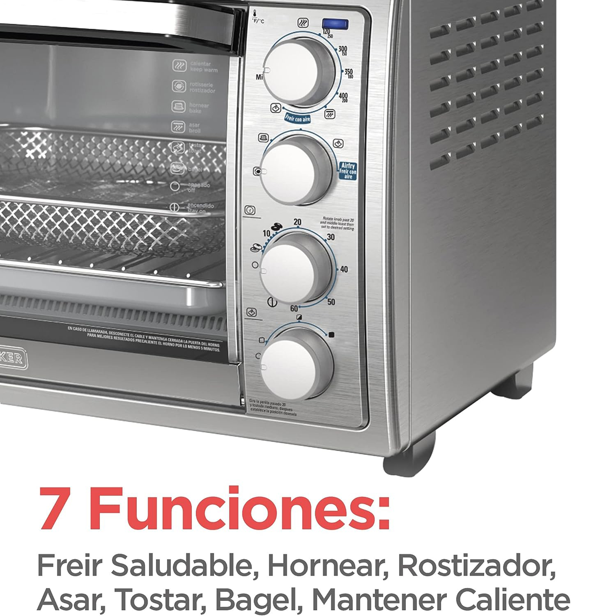 Foto 3 | Horno Freidora de Aire Black+Decker Plateado