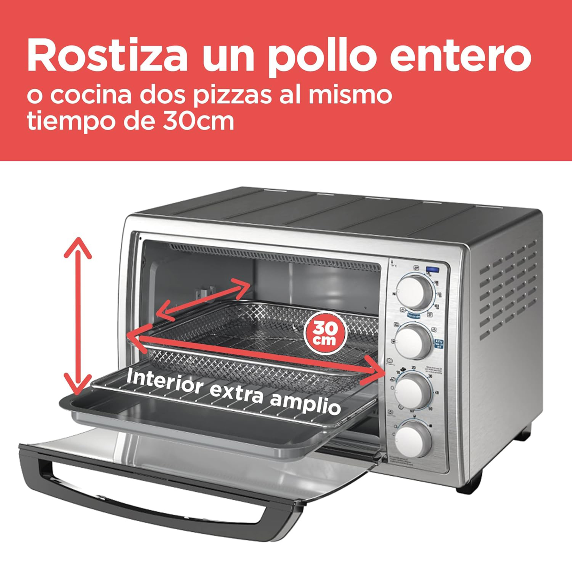 Foto 5 pulgar | Horno Freidora de Aire Black+Decker Plateado