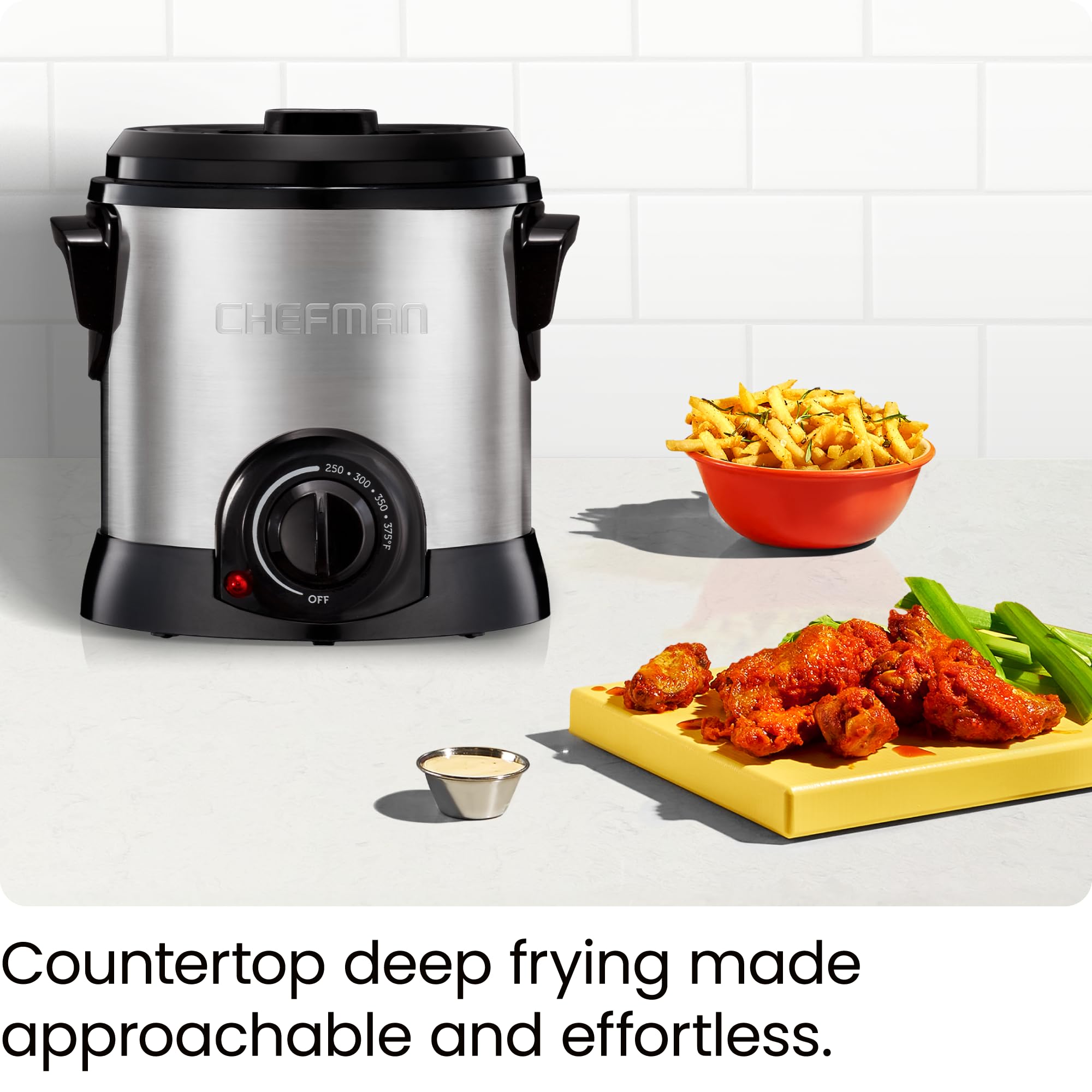 Foto 2 | Freidora Chefman Fry Guy 1 L con Cesta Extraíble Acero Inoxidable - Venta Internacional