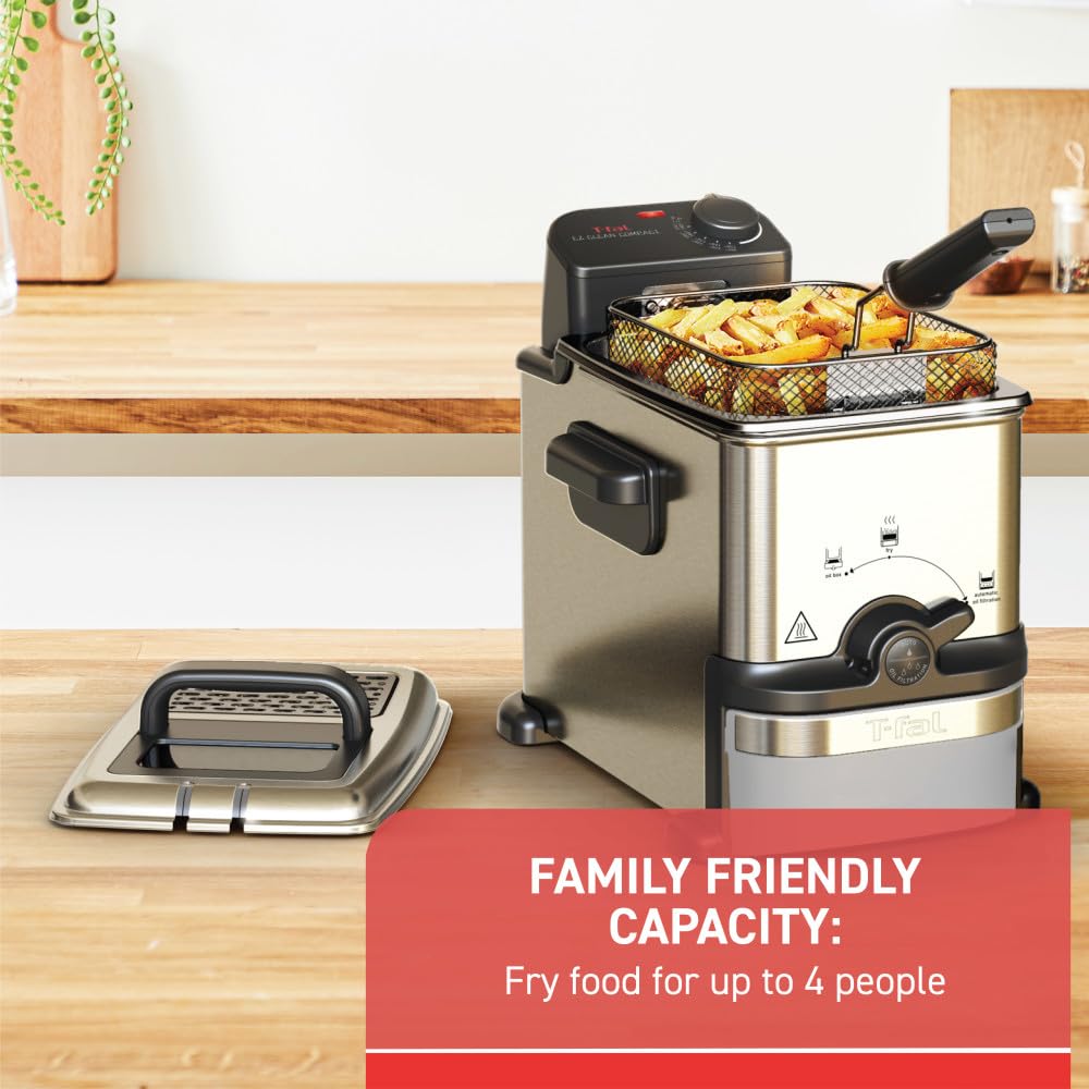 Foto 6 pulgar | Freidora T-fal Compact Ez Clean de Acero Inoxidable 1.8 L - Venta Internacional