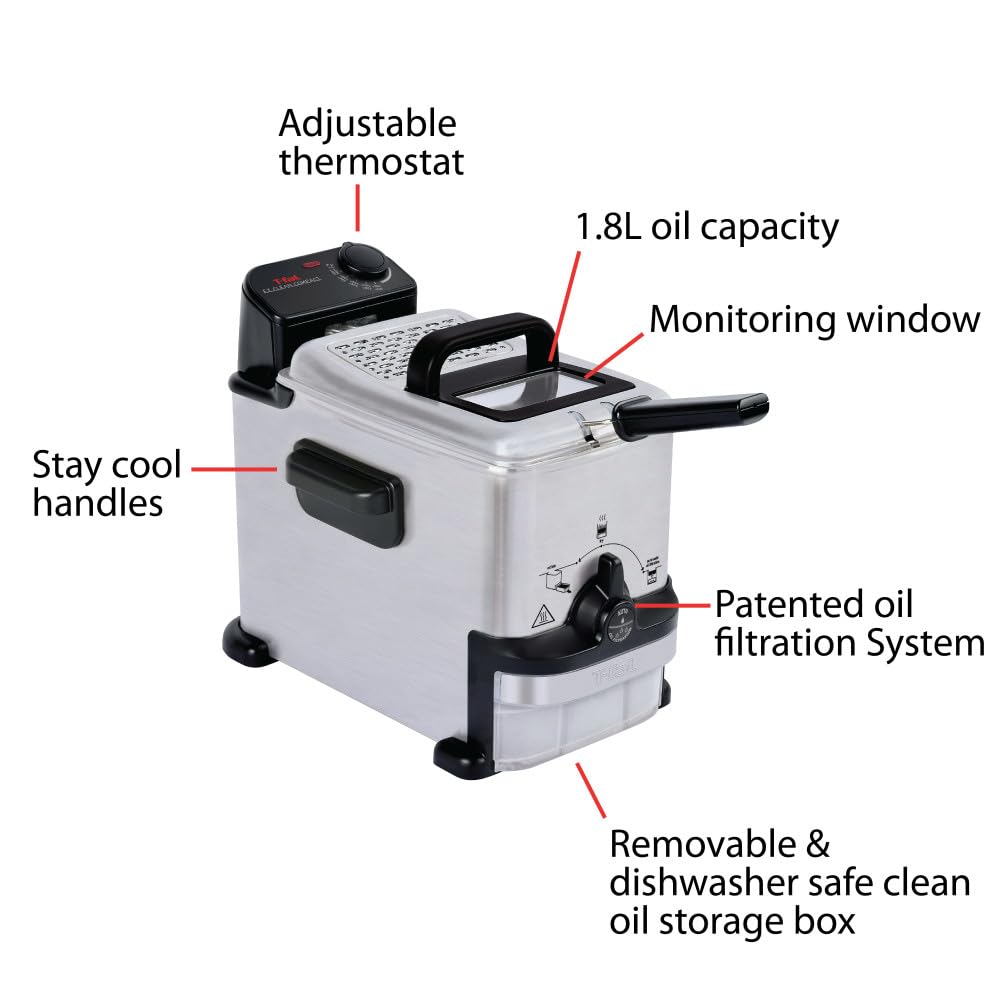 Foto 8 pulgar | Freidora T-fal Compact Ez Clean de Acero Inoxidable 1.8 L - Venta Internacional