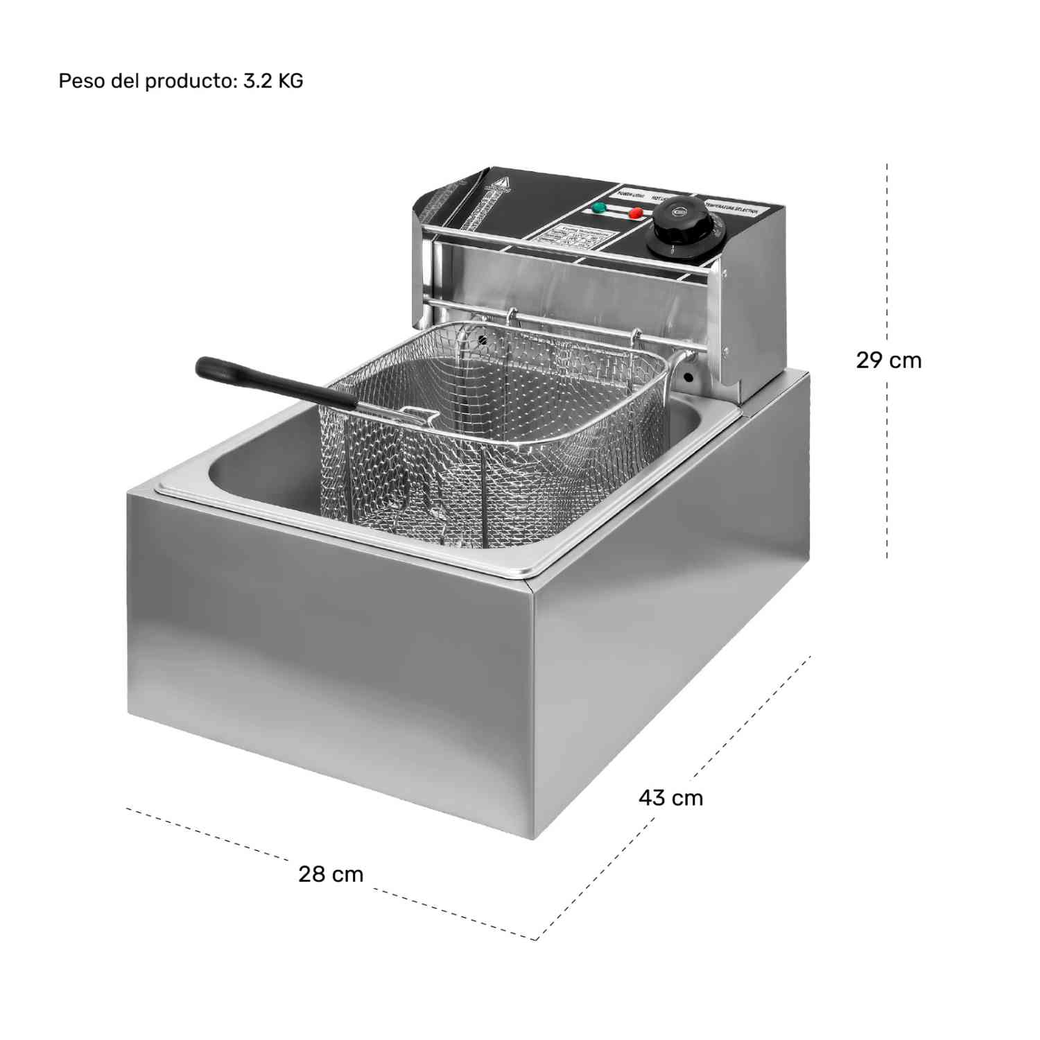 Foto 8 pulgar | Freidora de Aceite Eléctrica Gutstark Home 6l 1600 w Automatica