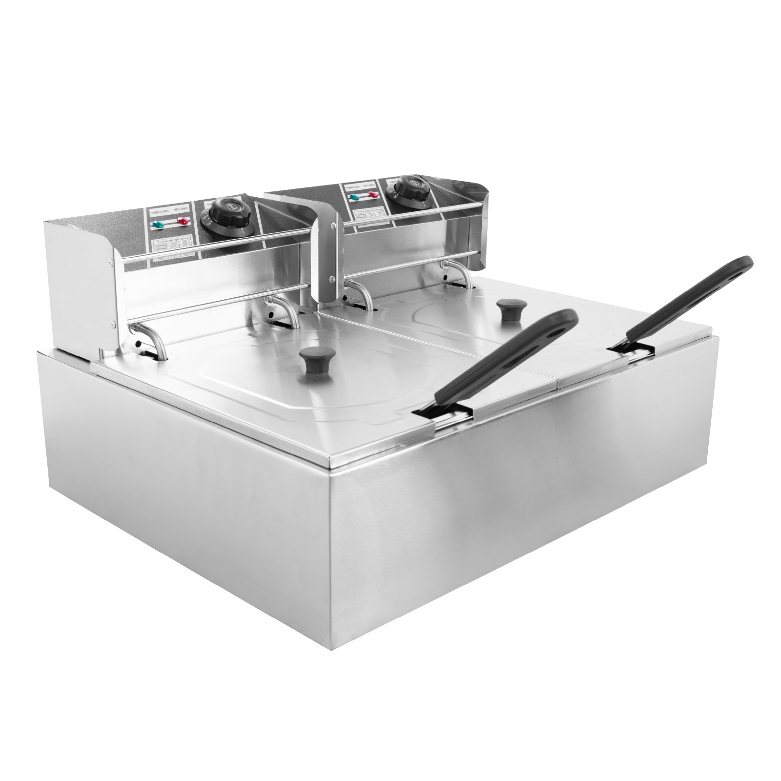 Foto 1 | Freidora Eléctrica de Aceite Doble Industrial 3400 W Onof Plateado Frecuencia 50/60 Hz