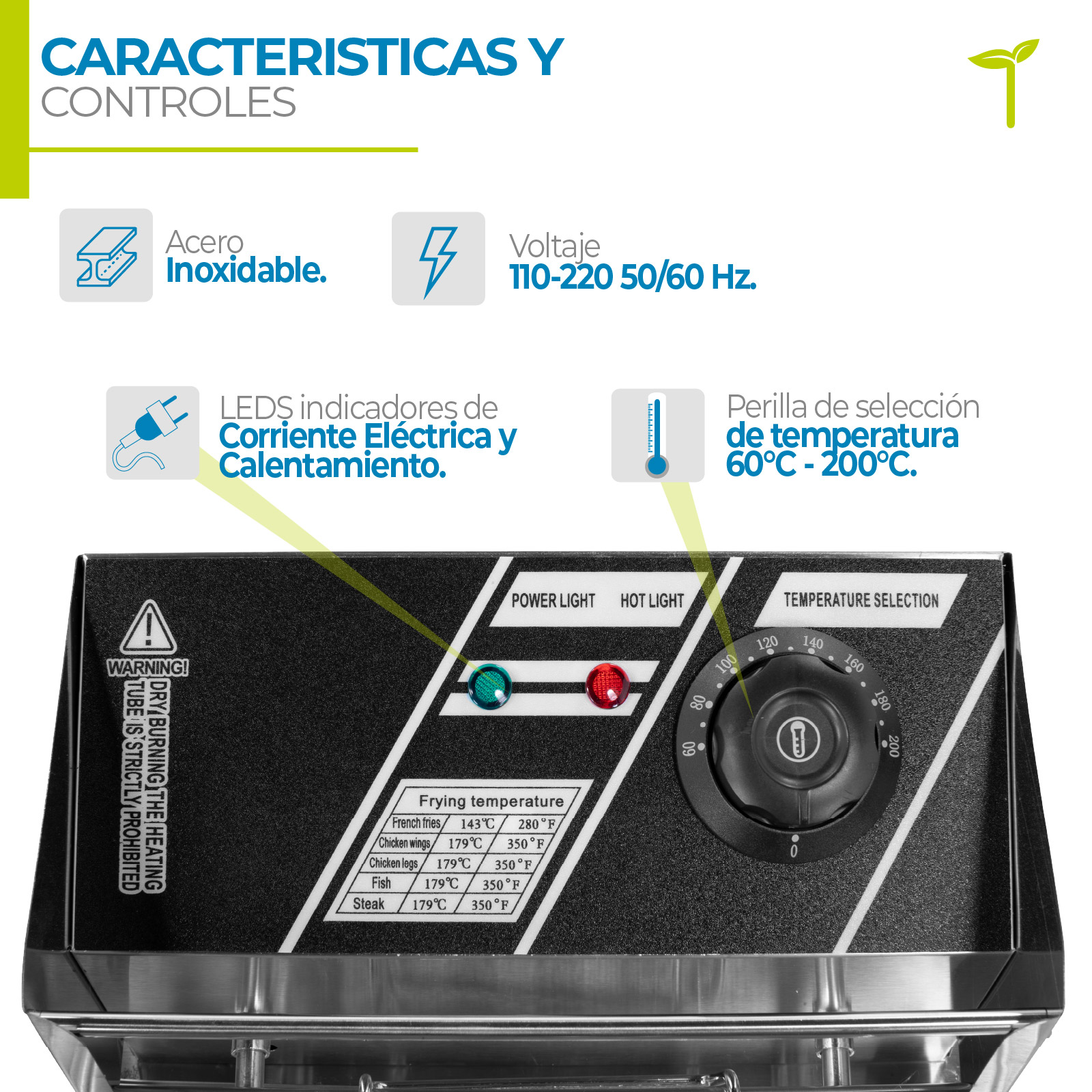 Foto 2 | Freidora Eléctrica de Aceite Doble Industrial 3400 W Onof Plateado Frecuencia 50/60 Hz
