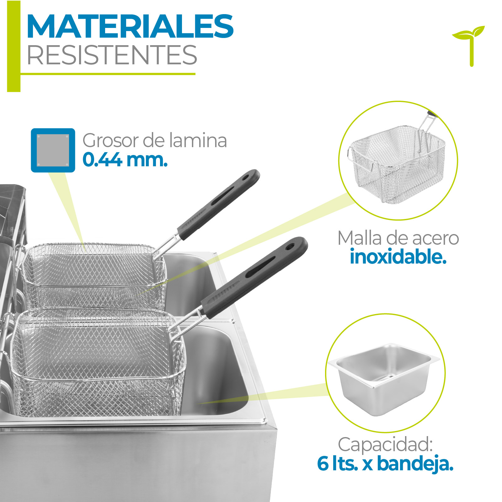 Foto 5 | Freidora Eléctrica de Aceite Doble Industrial 3400 W Onof Plateado Frecuencia 50/60 Hz