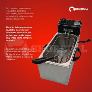 Foto 6 | Freidora Eléctrica 4l Shorbull