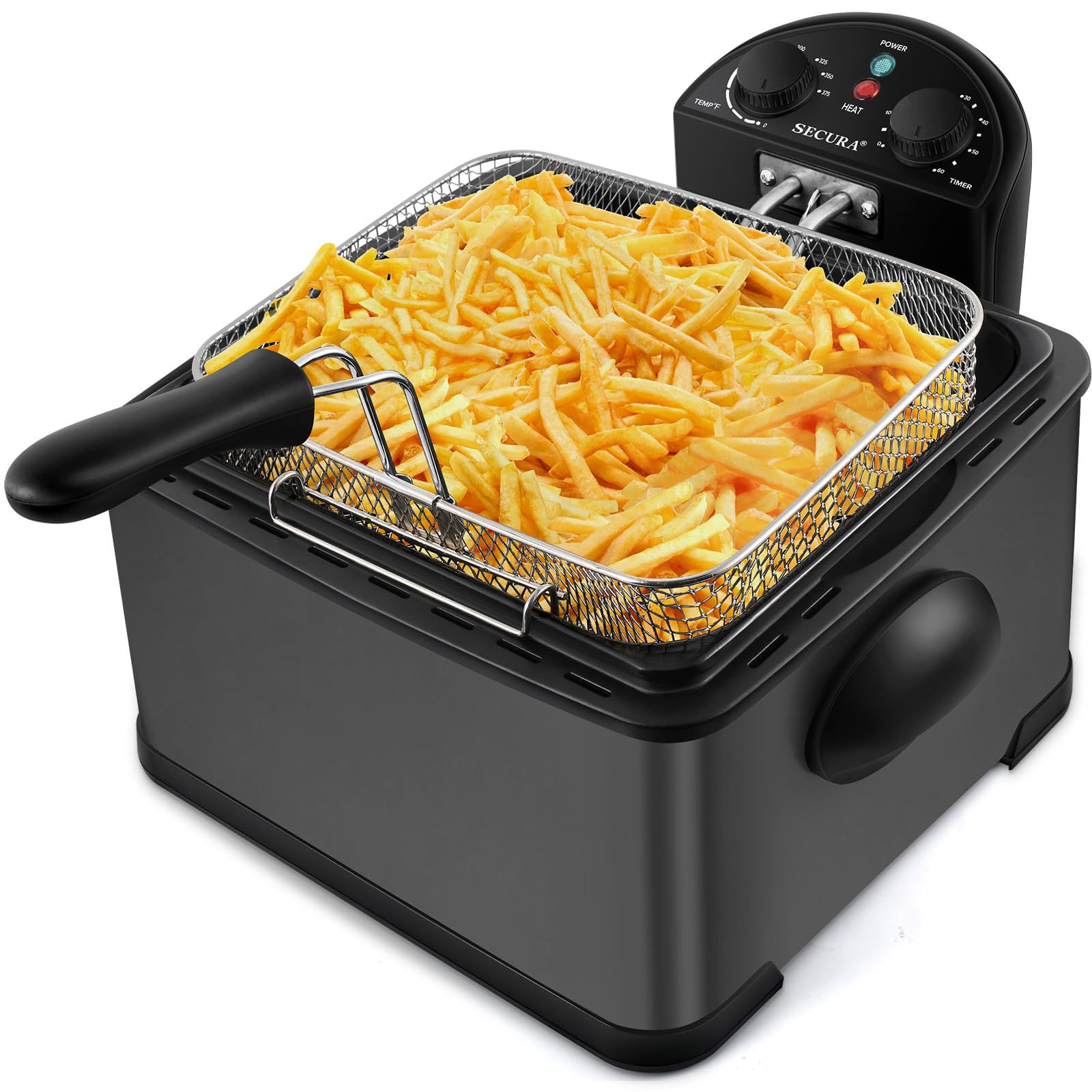 Foto 2 pulgar | Freidora Secura 5l 1700w Con 3 Cestas Y Temporizador, Color Negro - Venta Internacional.