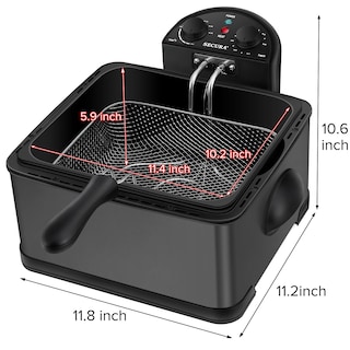 Foto 5 | Freidora Secura 5l 1700w Con 3 Cestas Y Temporizador, Color Negro - Venta Internacional.