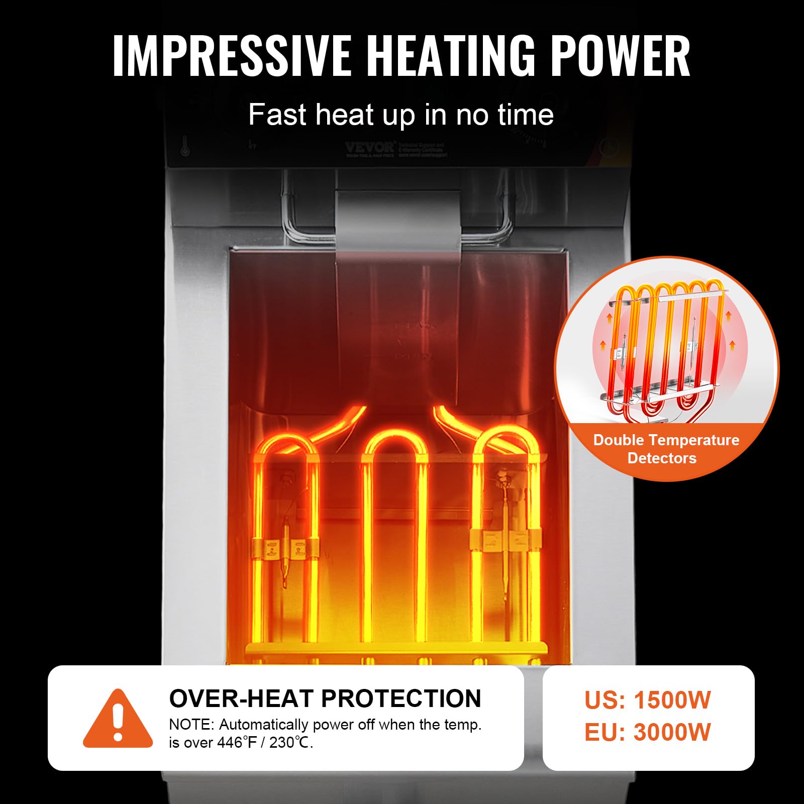 Foto 4 pulgar | Freidora Vevor Commercial, 1500 W, Eléctrica, 11,6 Cuartos De Galón Y 11 Litros - Venta Internacional.
