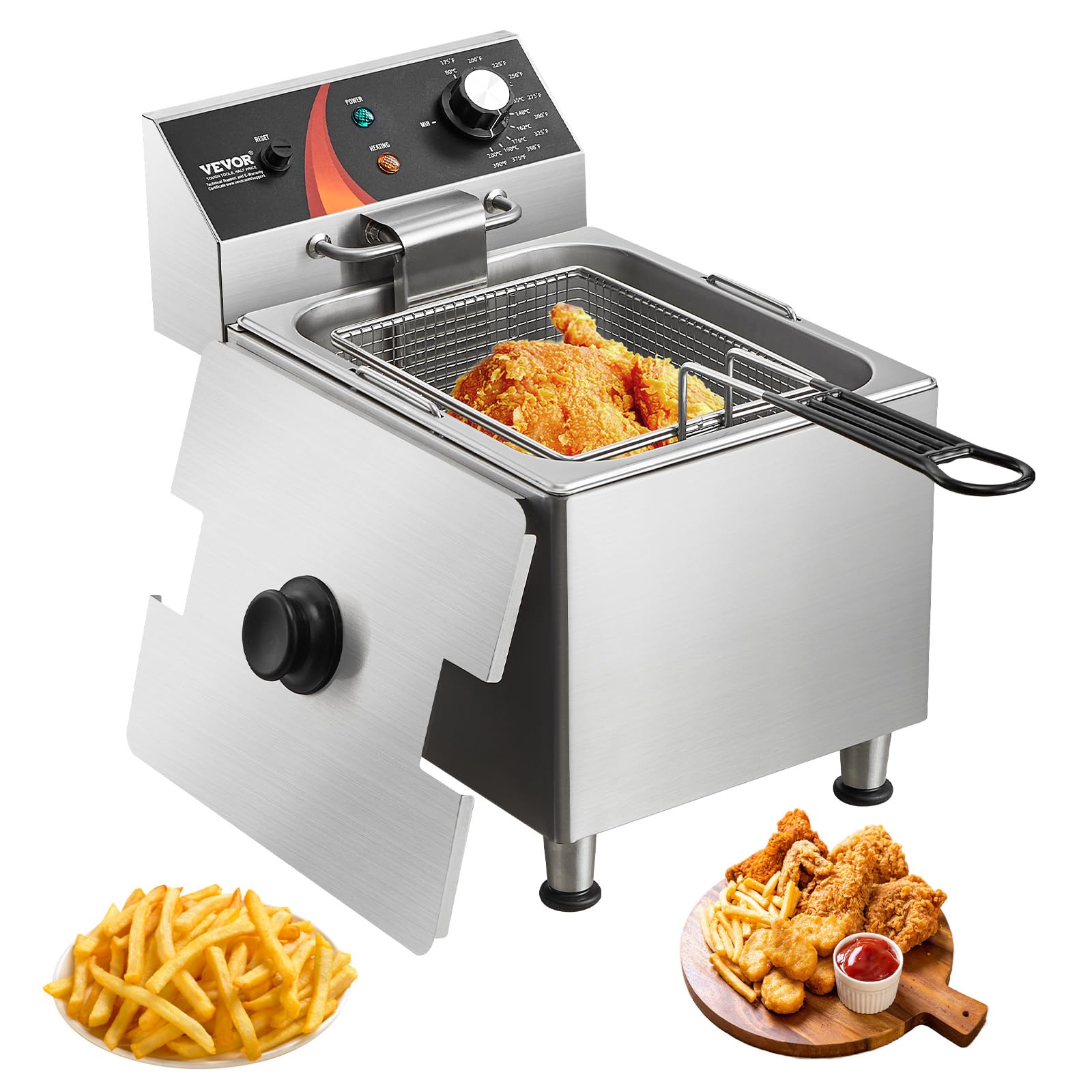 Freidora Vevor Commercial, Encimera Eléctrica, 11,5 L, 1750 W - Venta Internacional. $3,935