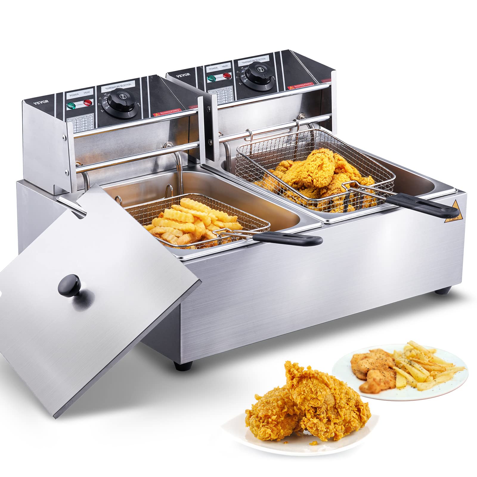 Foto 2 pulgar | Freidora Comercial Vevor De Doble Tanque 3000 W Eléctrica 8.6 L - Venta Internacional.
