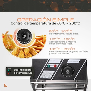 Foto 3 | Freidora Eléctrica De Aceite 1600 W Capacidad 6 Lt Acero Inoxidable Eo Safe Imports Esi-19194 Plata