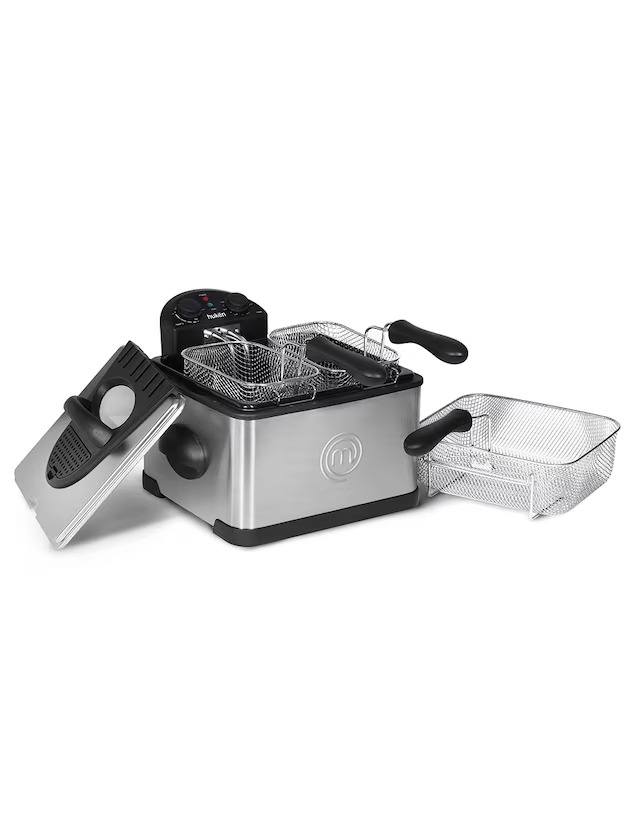 Foto 1 | Freidora de Aceite Masterchef Mk-df-4ssv2 4 Lt Doble Canasta Acero Inoxidable Negra