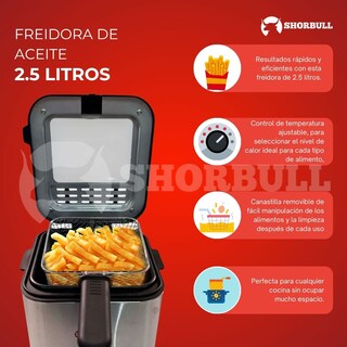 Foto 6 | Freidora Eléctrica Shorbull 2.5l
