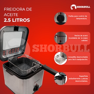 Foto 7 | Freidora Eléctrica Shorbull 2.5l