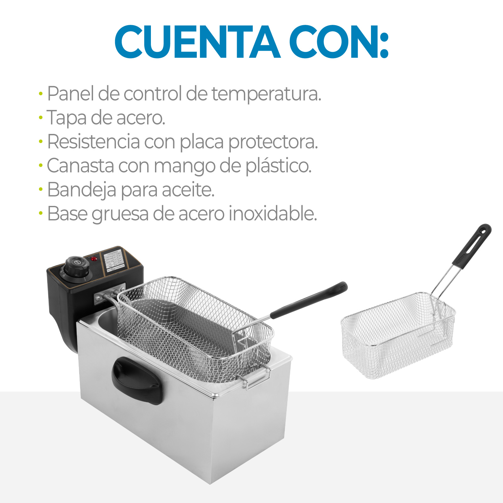 Foto 4 pulgar | Freidora Electrica Onof Profesional Acero Inoxidable 3.5 L