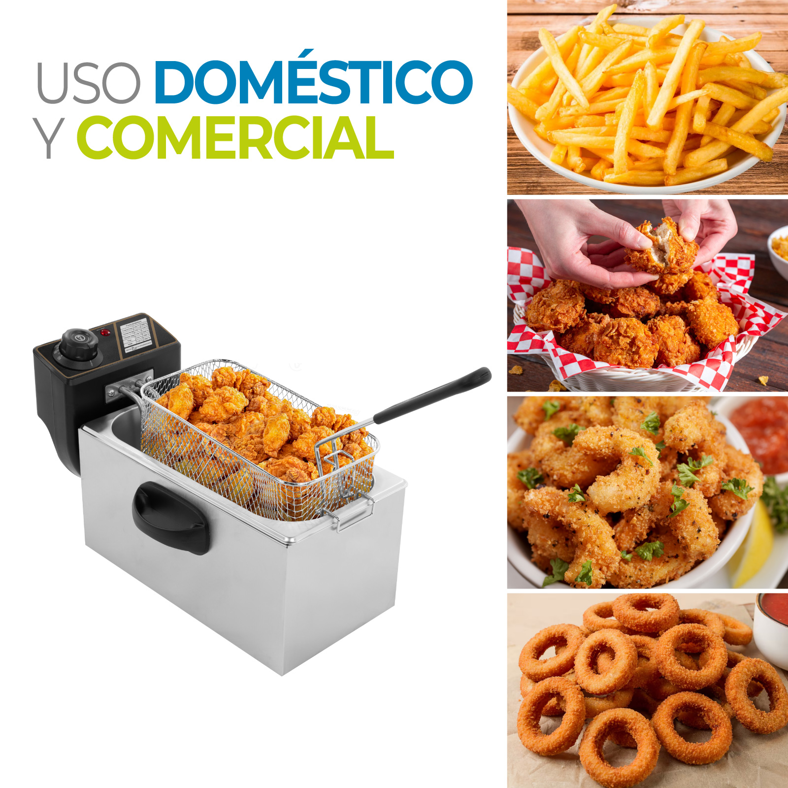 Foto 5 pulgar | Freidora Electrica Onof Profesional Acero Inoxidable 3.5 L