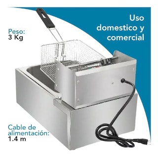 Foto 5 | Freidora Aceite Eléctrica Industrial Acero Inoxidable 6 Lt