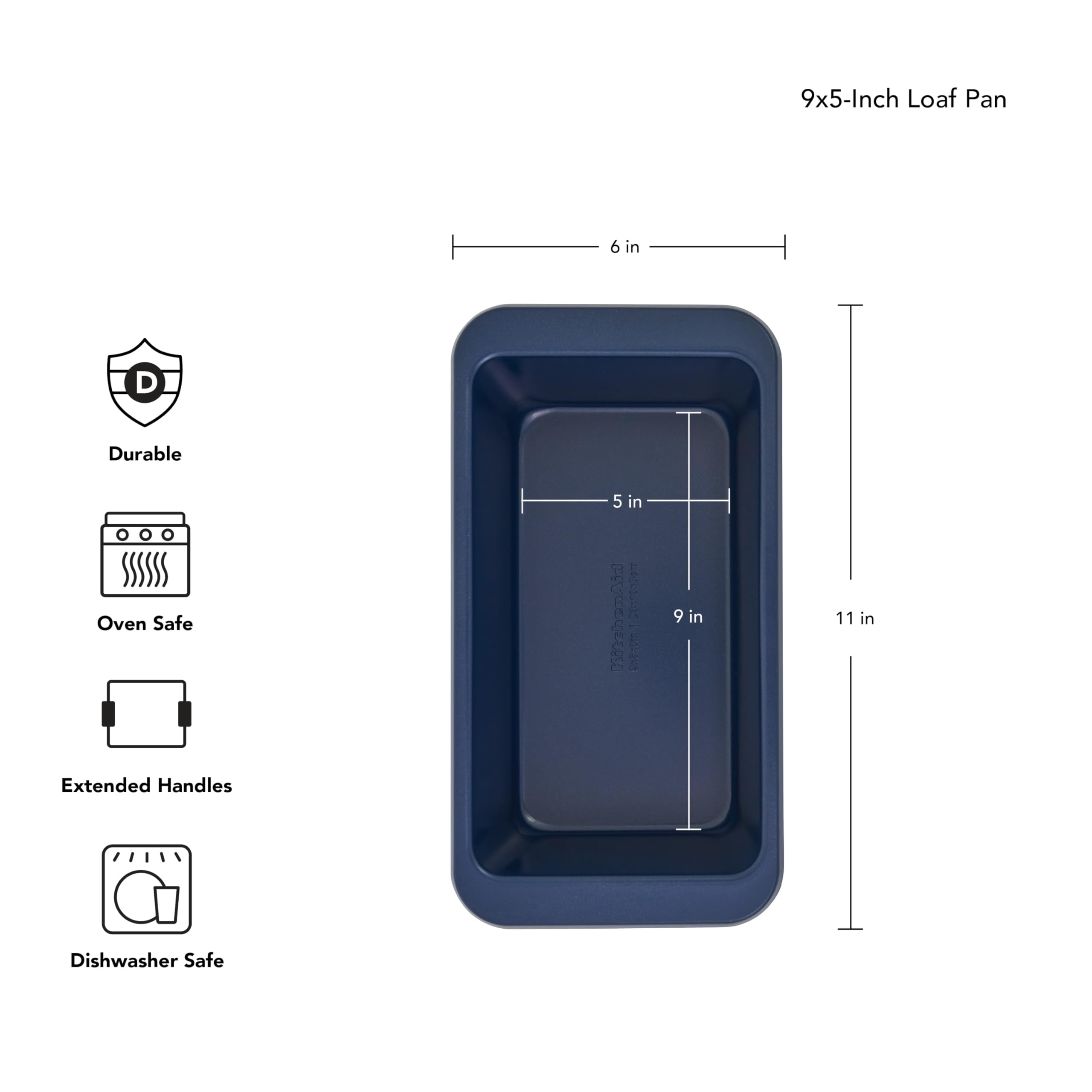 Foto 2 | Molde Para Pan Kitchenaid, Antiadherente, Acero Aluminizado, 23 X 13 Cm, Color Azul Tinta - Venta Internacional.