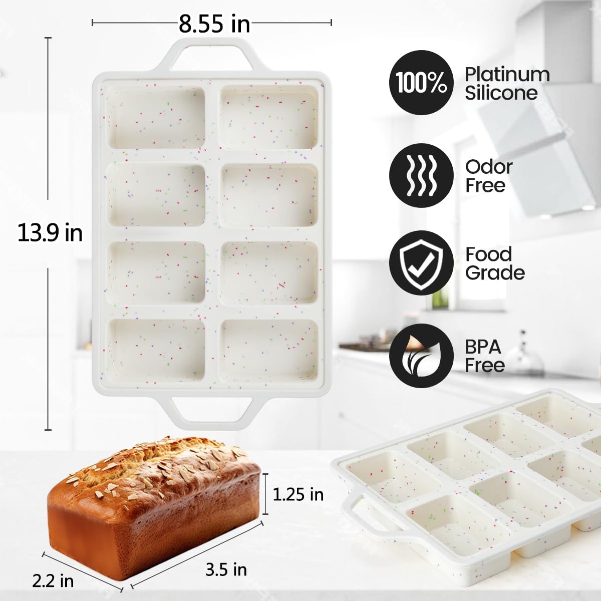 Foto 5 pulgar | Mini Molde para Pan Caketime 8 Cavidades - Venta Internacional