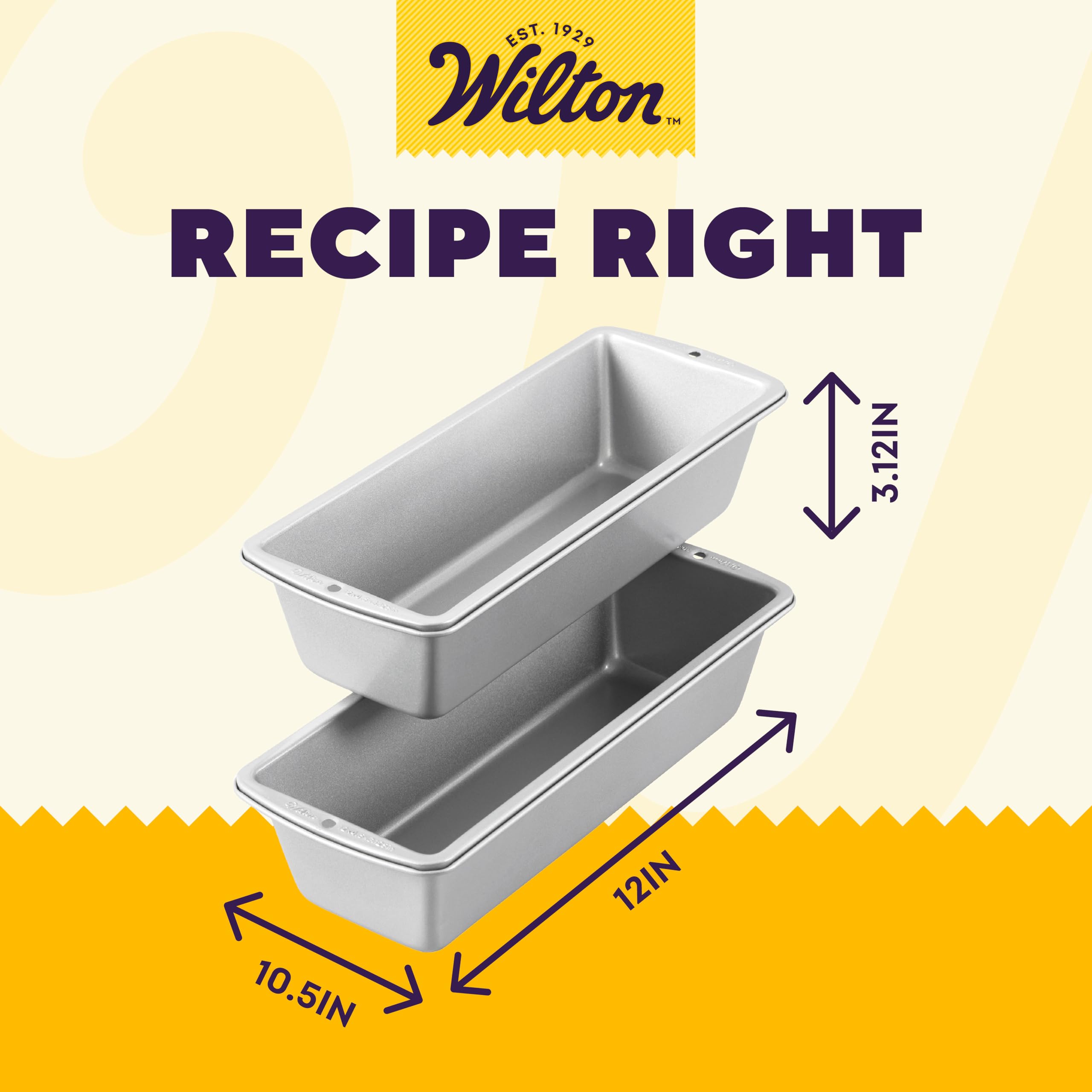 Foto 2 | Moldes Para Pan Wilton De Acero Antiadherente, 2 Piezas, Color Gris Para Hornear - Venta Internacional.