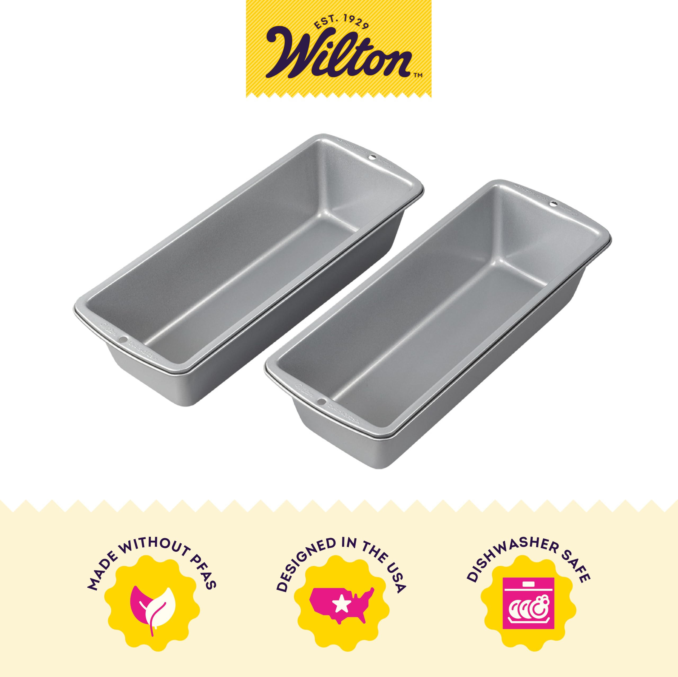 Foto 4 pulgar | Moldes Para Pan Wilton De Acero Antiadherente, 2 Piezas, Color Gris Para Hornear - Venta Internacional.