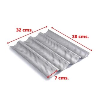 Foto 2 | Bandeja Perforada de Acero Inoxidable para 4 Panes Tipo Baguette - Venta Internacional