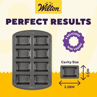 Foto 2 | Molde Para Pan Pequeño Wilton Perfect Results, Antiadherente, 8 Cavidades, Gris - Venta Internacional.