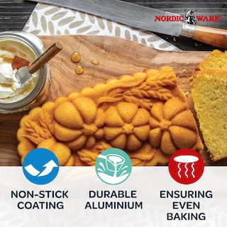 Foto 3 | Molde Para Pan Nordic Ware, Aluminio Fundido Para Trigo Y Calabaza, 1,4 L - Venta Internacional.