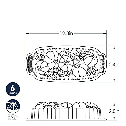 Foto 7 pulgar | Molde Para Pan Nordic Ware, Aluminio Fundido Para Trigo Y Calabaza, 1,4 L - Venta Internacional.