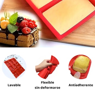 Foto 3 | Molde De Silicona Rectangular Antiadherente Repostería
