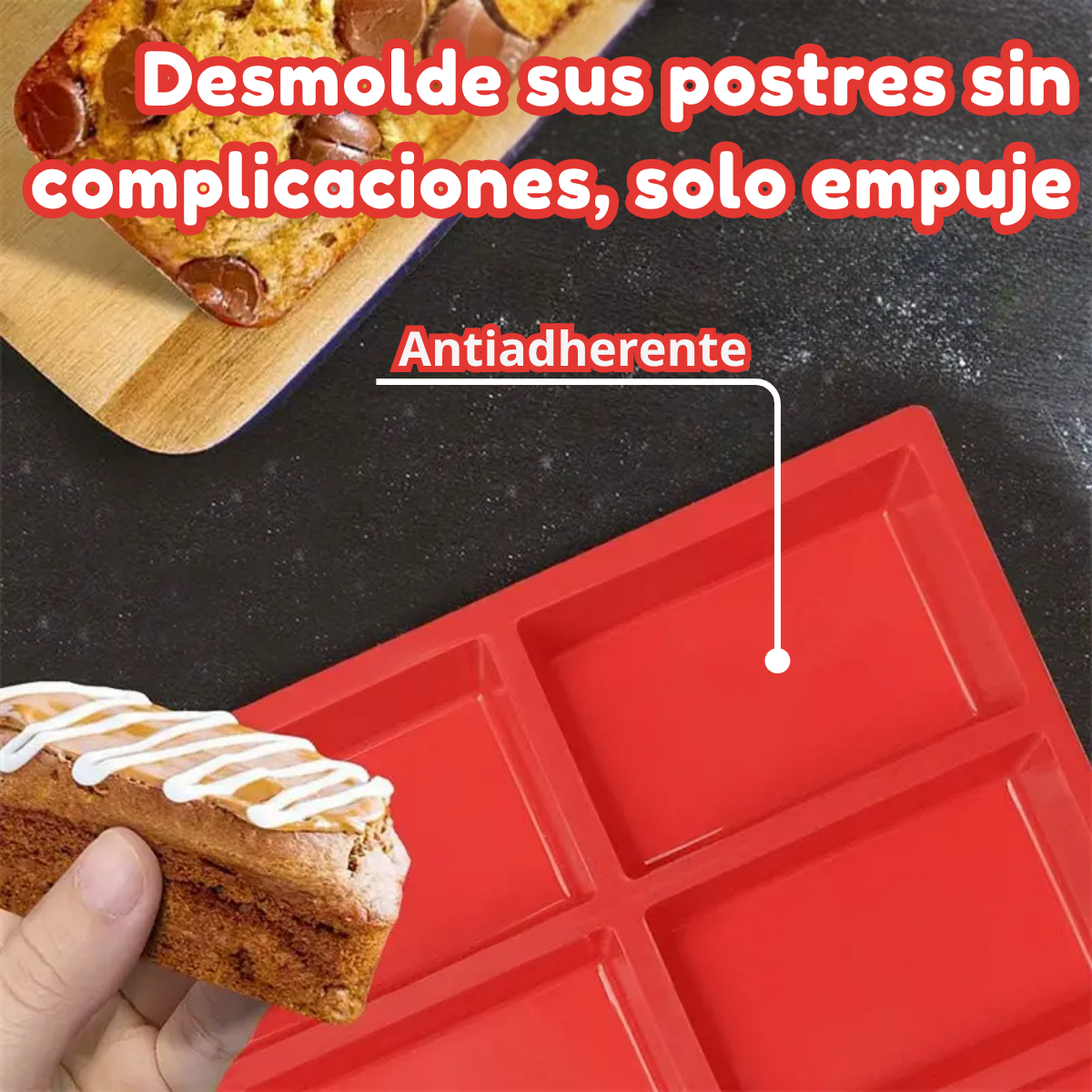 Foto 4 | Molde De Silicona Rectangular Antiadherente Repostería