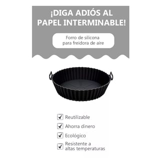 Foto 4 | Moldes de Silicona Negros para Freidora de Aire Circulares Reutilizables