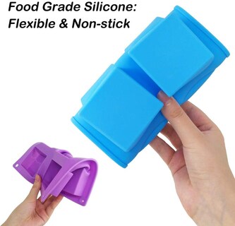 Foto 4 | Molde De Silicona Para Hornear Tartas Con 3 Cavidades (morado/azul/rosa) Jiey - Venta Internacional.