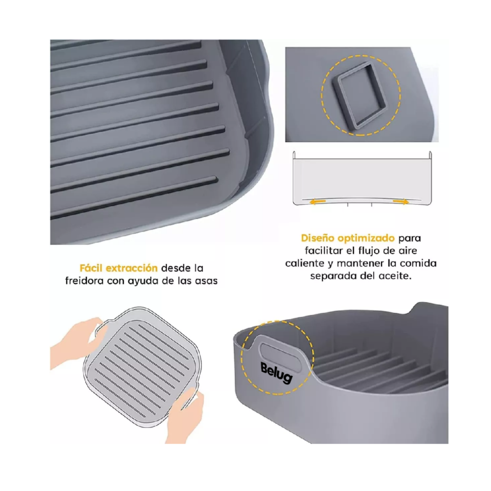 Foto 4 pulgar | Almohadilla Silicona Reutilizable Moldes 5 Pcs Gris Belug