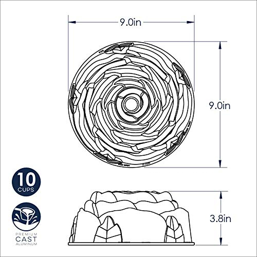 Foto 5 | Molde Bundt Nordic Ware de Aluminio Fundido Rosa con Capacidad de 2.4 l - Venta Internacional